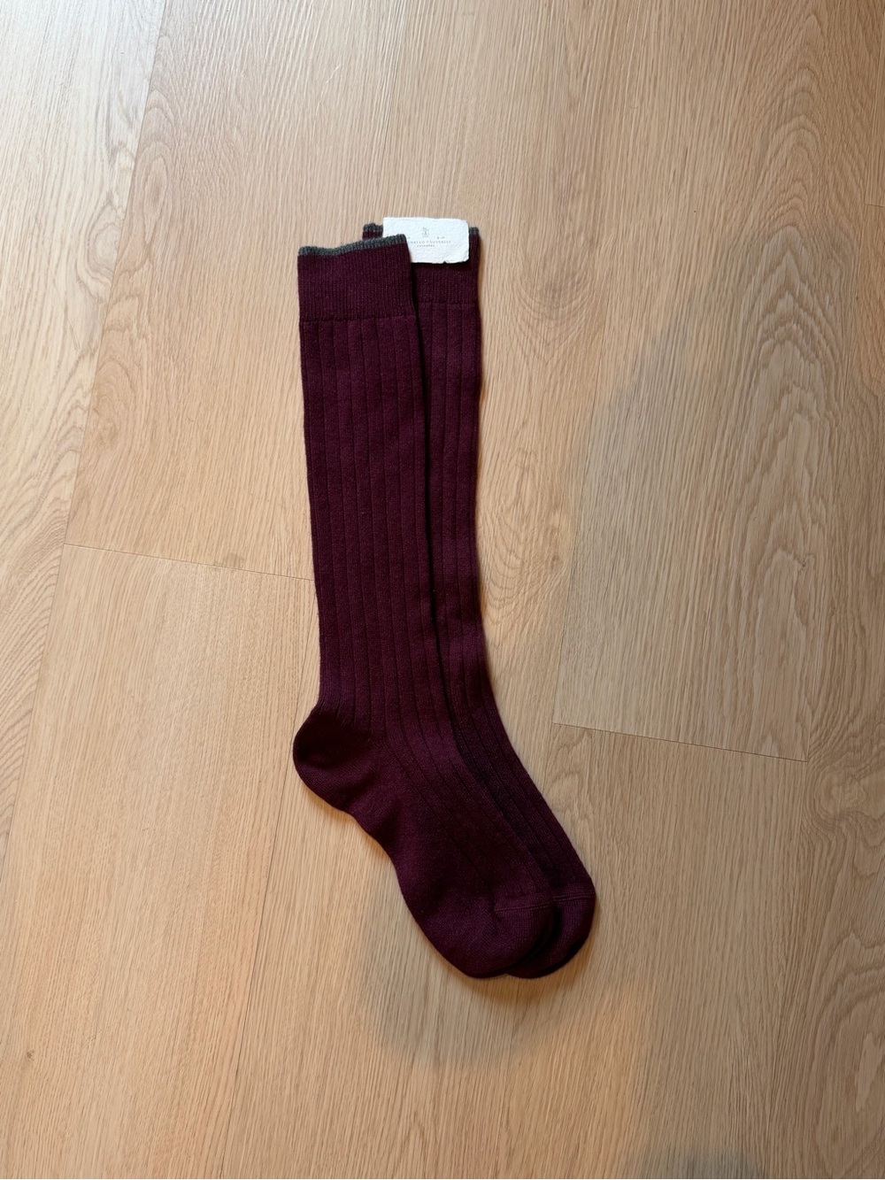 Brunello Cucinelli Burgundy Cashmere Socks
